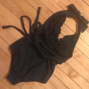 ANTHROPOLIGIE ruffle wrap front one piece swimsuit